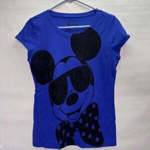 DISNEY Mickey Mouse Blue Women's Shirt Size Large